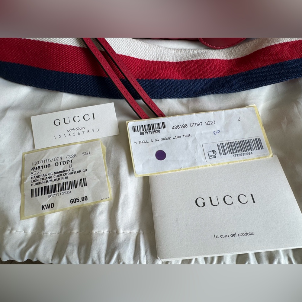 Gucci Red Crossbody Bag with Chevron Quilting - Picture 13 of 16